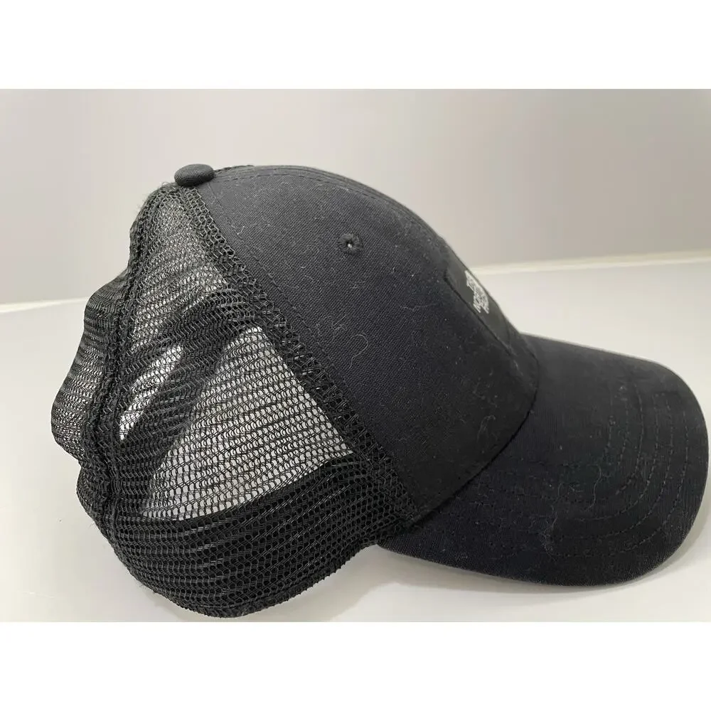 North Face Snapback Black Trucker Mountain Patch Mesh Back Adjustable Hat Cap